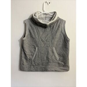 Lole Women's M Vest Funnel Neck Gray Oversize Boxy Fleece Lining Layer